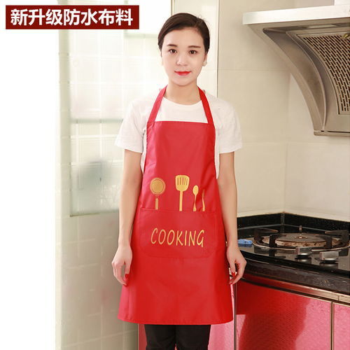 可擦手围裙女韩版时尚成人口袋罩衣新款厨房工作服