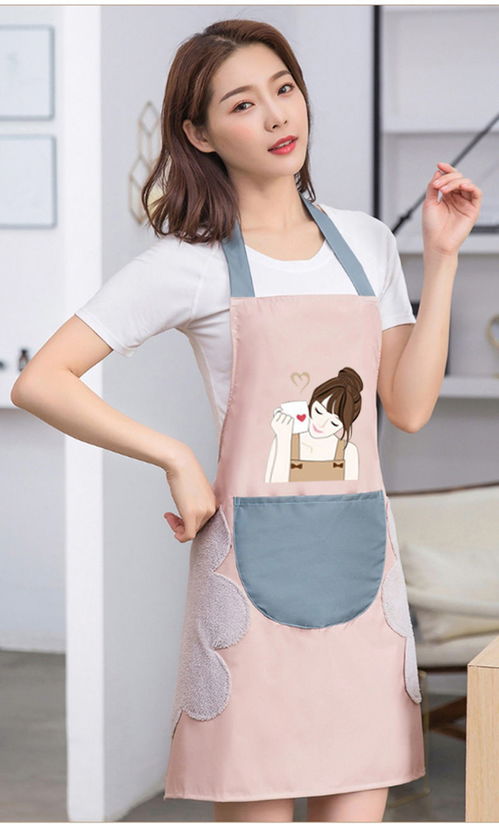 厨房围裙日系韩版女防水防油家用上班工作服成人时尚可爱情侣围腰